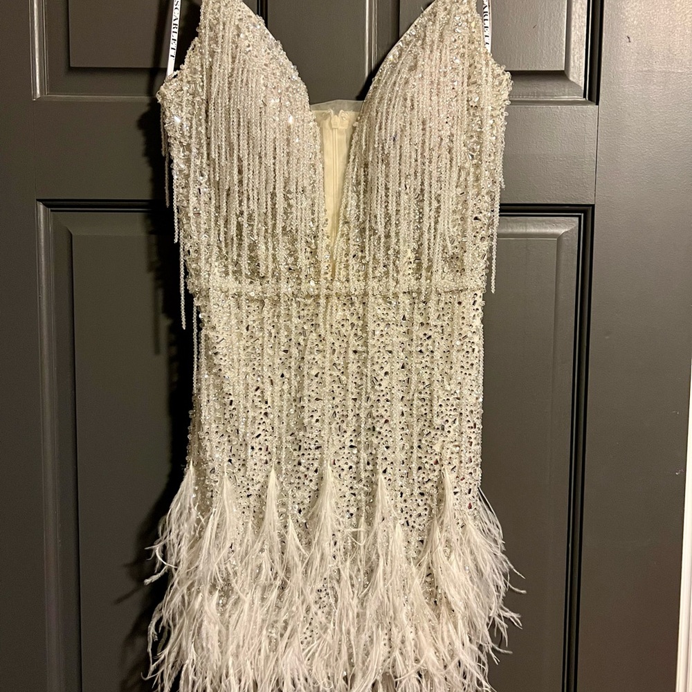 Portia & Scarlett Sequin and Feather Embellished Dress